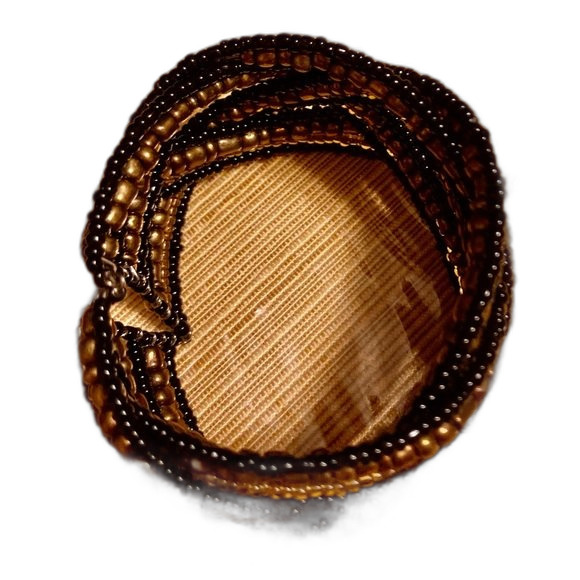Beaded Cuff Bracelet Bronze and Black - Picture 5 of 7